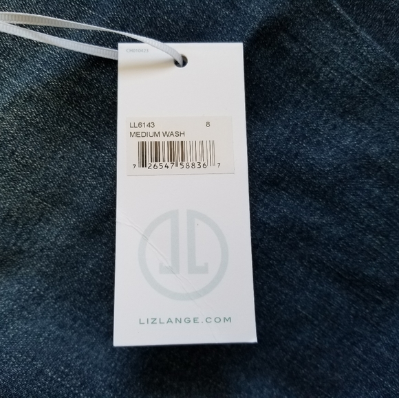 NWT Liz Lange Maternity Ankle Medium Wash Jeans,8 - Picture 11 of 12
